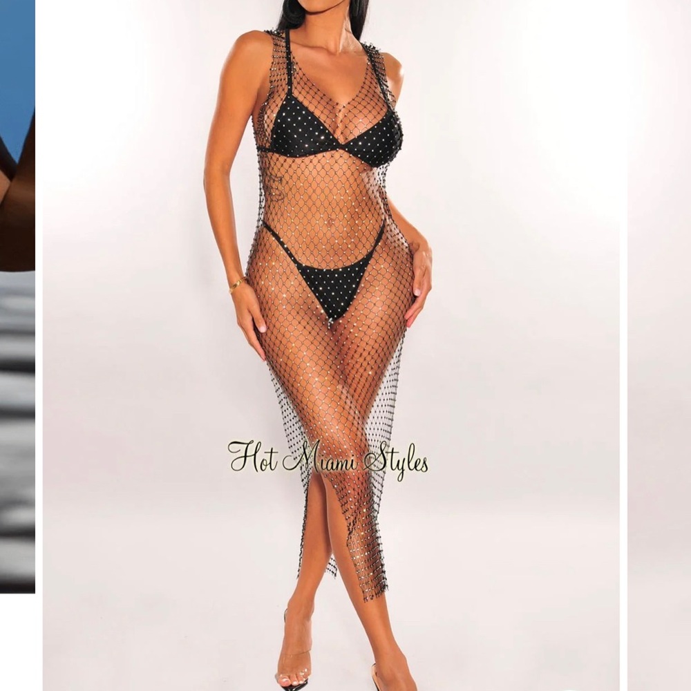 Beautiful cover up with rhinestones from hot Miami styles